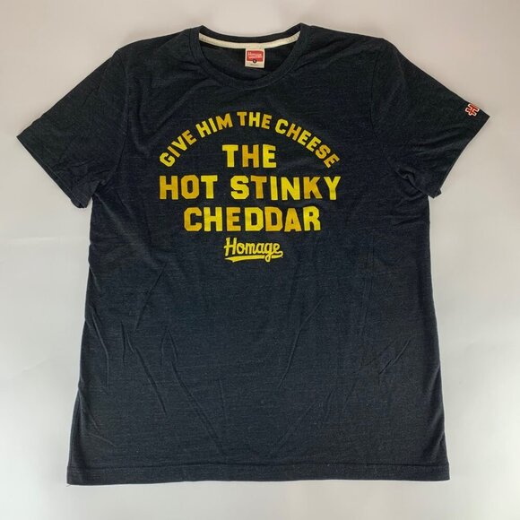 Homage Charcoal Gray Give Him The Hot Stinky Cheddar Shirt Mens Large - Picture 1 of 6
